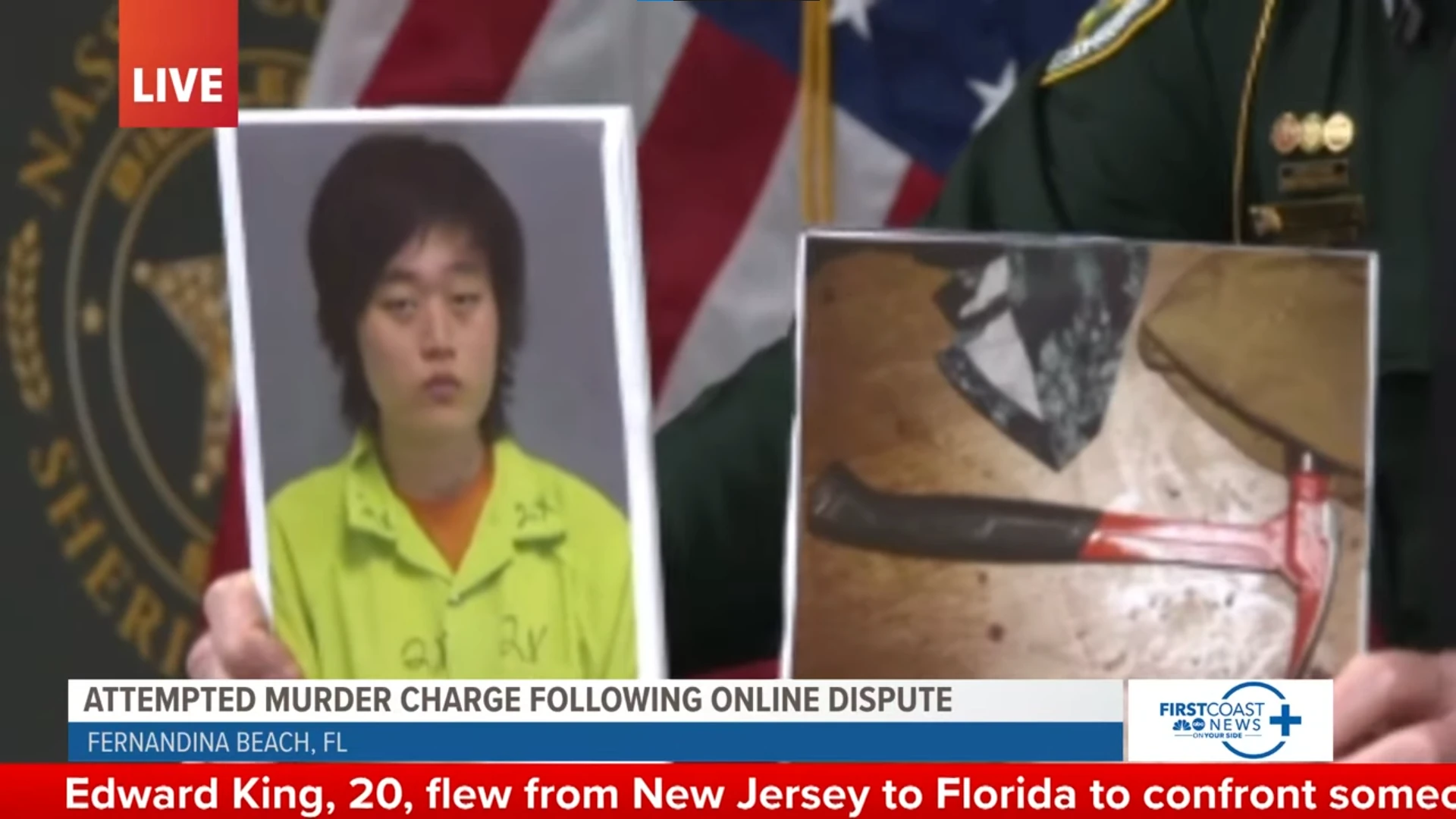 Imagen del vídeo «Sheriff: Man flew from New Jersey to Florida, assaulted man he met during online video game» del canal de YouTube de First Coast News.<br>