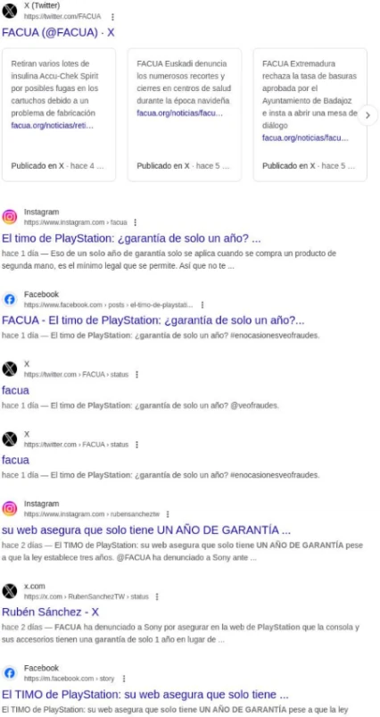 Denuncia contra Sony en Google